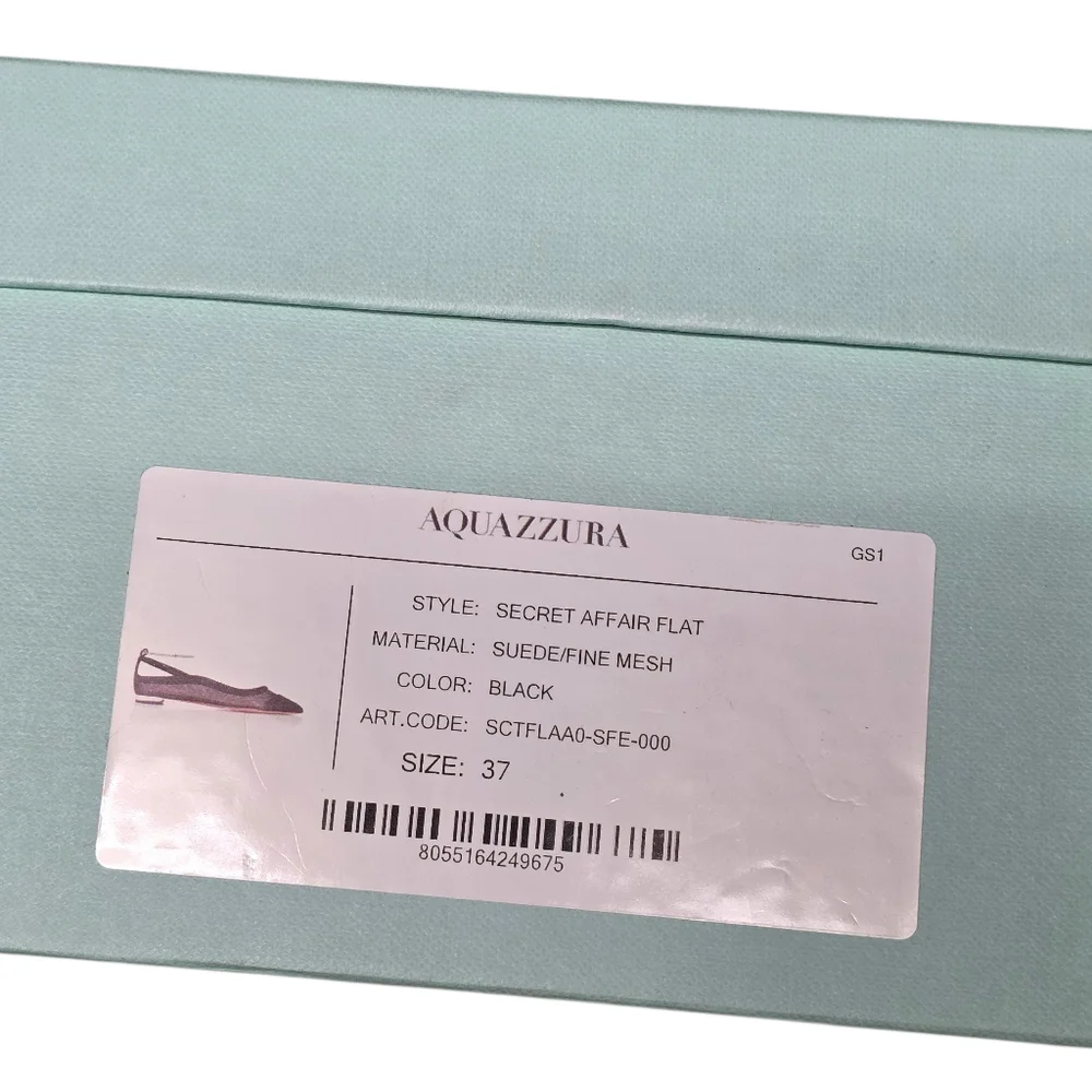 AQUAZZURA SECRET AFFAIR BALLET SHEER FLATS 37/US 7 - Picture 8 of 16
